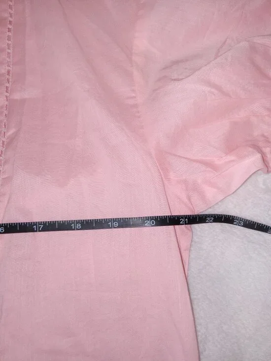 Banana Republic Voile Pleated Blouse Pink Pintuck Top S Coastal Preppy NEW - Picture 9 of 11